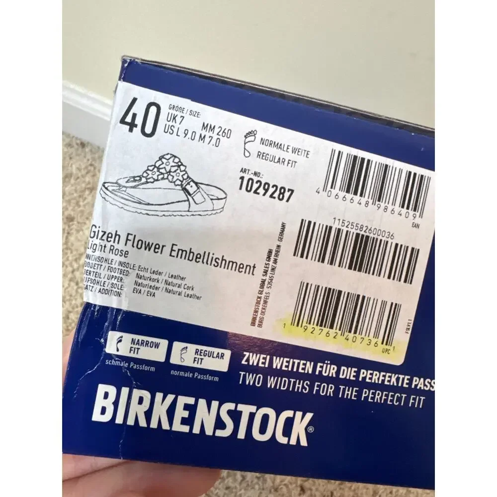 Birkenstock Gizeh Flowers Sandals  Gizeh Color: Light Rose Size 40/ 9-9.5